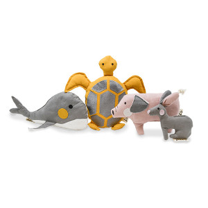 Jucarie caini HENRY din bumbac 100% BIO, umplut cu bumbac organic reciclat - figura iepure - marime 25x25 cm - Img 3