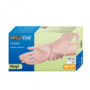 Manusi unica folosinta CLASSIC- Vinyl clear usor pudrate - calitate extra light - marime XL - 100 buc