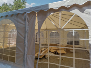 Pagoda Marquee Exclusive 7x7 m PVC - culoare alb - inclusiv pereti - Img 4
