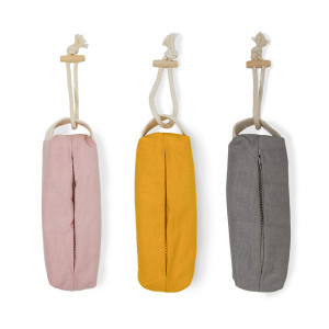 Saculet port-recompensa CLARA - din bumbac organic canvas - 22x8 cm - Stone Grey - Img 2
