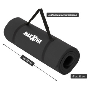 Saltea pentru gimnastica si yoga - 190 x 60 x 1.5 cm - negru - Img 3