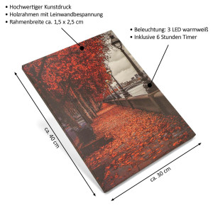 Tablou iluminat 3 leduri cu timer - 30x40cm - print digital pe canvas - Promenada - Img 4