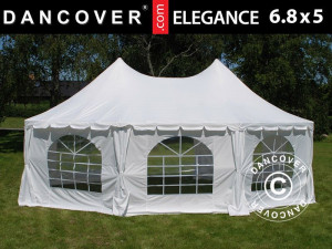 Acoperis pavilion - cort, 8 colturi 6.8 x 5.0 m - alb