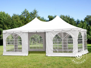 Pavilion - cort MARQUEEE pagoda PRO PVC - 6x4 m - 500g mpatrat - culoare alb - Img 3