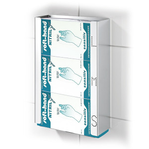 Suport din INOX pentru 3 cutii de manusi - marime S M L- 37.7x9.6x25.8 cm