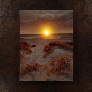 Tablou iluminat 1 led cu timer - 30x40cm - print digital pe canvas - plaja la apus - Img 2