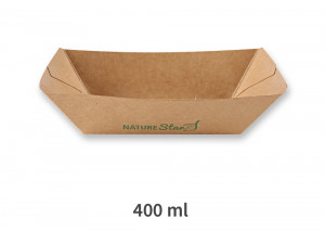 Tava mancare TASTY 15.4x10.7x4.1cm - hartie kraft impregnata PLA - 400 ml - Img 3