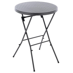 Masa inalta tip Bistro pliabila - 80x80x110 cm - rotunda ABS antracit - ratan look - Img 5