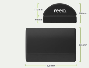 Perna ergonomica FEELA pentru picioare cu buzunar incalzit, reglabil pe inaltime - culoare negru - Img 3