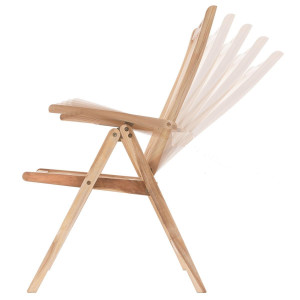 Scaun pentru terasa pliabil din lemn de TEAK - reglabil in 5 puncte - Img 3