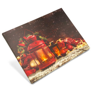 Tablou iluminat 2 leduri cu timer - 30x40cm - print digital pe canvas - Lampa X-mas - Img 2