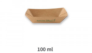 Tava mancare TASTY 10.5x7.5x2.7cm - hartie kraft impregnata PLA - 100 ml - Img 2
