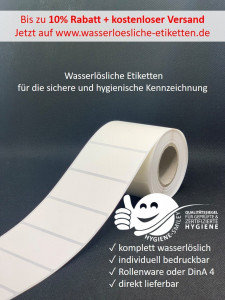 Eticheta adeziva dizolvabila in apa si printabila - rezistenta la inghet - format rola dimensiuni 70x35 mm, 500 bucati - inkjet, laser - Img 4