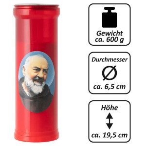 Lumanare rosie tip candela - Padre Pio - dimensiune 19.5x6.5 cm - 2 bucati - Img 2