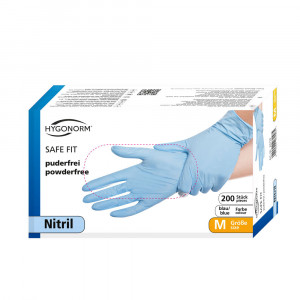 Manusi unica folosinta SAFE FIT - nitril fara pudra - 24 cm - marime XS negru- 200 buc