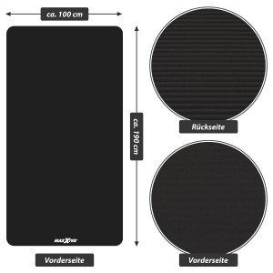 Saltea pentru gimnastica si yoga - 190 x 102 x 1.5 cm - negru - Img 2