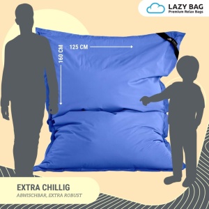 Fotoliu puf gigant XL 160x125 cm LAZY BAG cu 300 litri umplutura de perle EPS - INDOOR / OUTDOOR - ergonomie perfecta, usor de intretinut - Img 2
