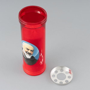 Lumanare rosie tip candela - Padre Pio - dimensiune 19.5x6.5 cm - 2 bucati - Img 3