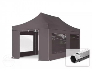Pavilion pliabil PROFESSIONAL 3x6 m gri antracit - 2 pereti - cadru Alu-HEX 40mm - hexagonal - Img 6
