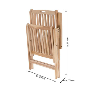 Scaun pentru terasa pliabil din lemn de TEAK - reglabil in 5 puncte - Img 5