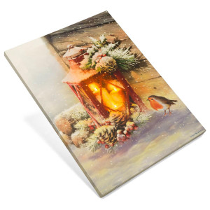 Tablou iluminat 3 leduri cu timer - 30x40cm - print digital pe canvas - Lampa rosie - Img 2