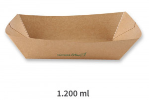 Tava mancare TASTY 22.4x14.5x5.8cm - hartie kraft impregnata PLA - 1.200 ml - Img 7