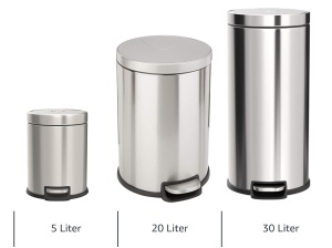 Cos cu pedala pentru deseuri periculoase MUELLEIMER CILINDRIC- 63.50x35x30 - 30 litri - inox satinat - Img 4