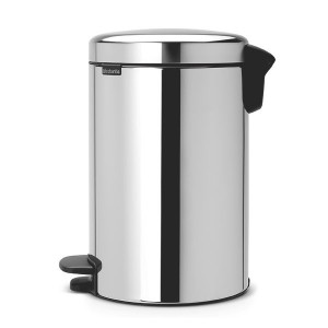 Cos de gunoi NEWICON - cu pedala, capac cu inchidere intarziata - 5 L - inox briliant - 291x272x205 mm