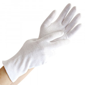 Manusi protectie bumbac-poliester - albe CAT2 - marime 8