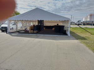 Pavilion - cort demontabil MARQUUE 8x12m - culoare alb PVC 750g - cadru de sustinere, certificat ignifug