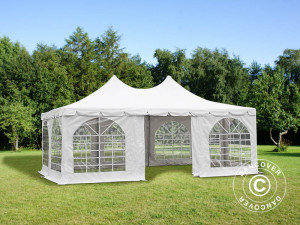 Pavilion - cort MARQUEEE pagoda PRO PVC - 6x4 m - 500g mpatrat - culoare alb - Img 2