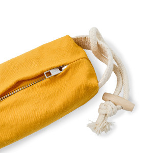 Saculet port-recompensa CLARA - din bumbac organic canvas - 22x8 cm - Amber - Img 4