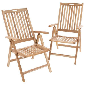 Scaun pentru terasa pliabil din lemn de TEAK - reglabil in 5 puncte - Img 6