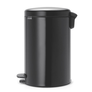 Cos de gunoi NEWICON - cu pedala, capac cu inchidere intarziata - 12 L - inox alb - 411x338x251 mm - Img 2