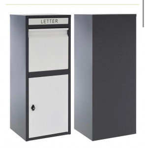 Cutie postala KIM - pentru colete - culoare negru alb - dimensiuni 102 x 41 x 38 cm - vopsit electrostatic