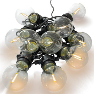 Ghirlanda luminoasa LED cu 10 becuri deco - diam. 6 cm - cablu 12 metri - lumina alba calda, IP44 - Img 6