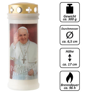 Lumanare alba LUMINO L40 tip candela - Papa Francisc - dimensiune 17x6,5 cm - 2 bucati - Img 2