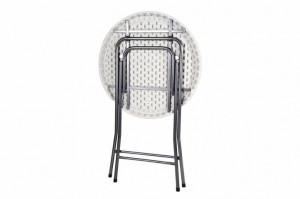 Masa inalta tip Bistro pliabila - 80x80x110 cm - rotunda ABS alb