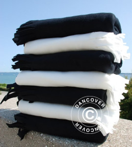 Patura fleece pentru terasa 130x160 cm - culoare negru alb - Img 3