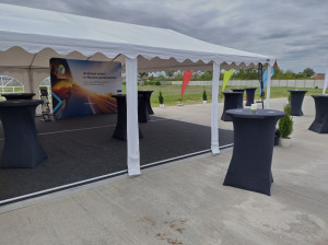 Pavilion - cort demontabil MARQUUE 8x12m - culoare alb PVC 750g - cadru de sustinere, certificat ignifug - Img 4