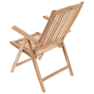 Scaun pentru terasa pliabil din lemn de TEAK - reglabil in 5 puncte - Img 7