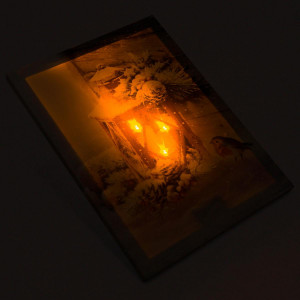 Tablou iluminat 3 leduri cu timer - 30x40cm - print digital pe canvas - Lampa rosie - Img 4