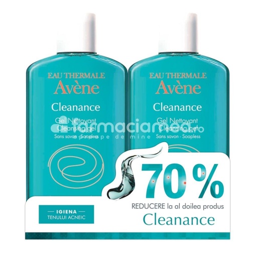 Avene Cleanance Gel Curatare Pachet 1+1 (70% reducere la al doilea produs), 200 ml