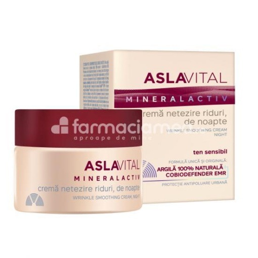 Crema de noapte pentru netezirea ridurilor Mineralactiv, 50 ml, AslaVital
