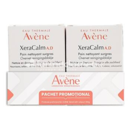 Pachet Avene Xeracalm A.D. sapun, 2 x 100gr