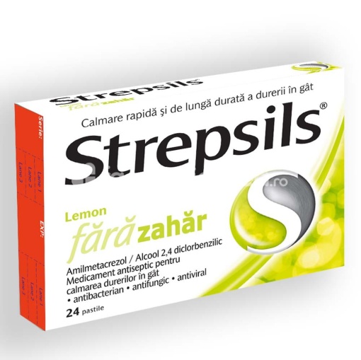 Strepsils Lemon fara Zahar x 24pastile Reckitt