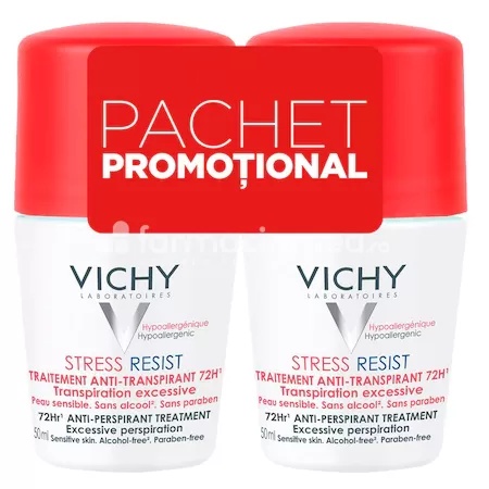 Vichy Deo Pachet roll-on Stress resist, 50 ml, 2 roll-on