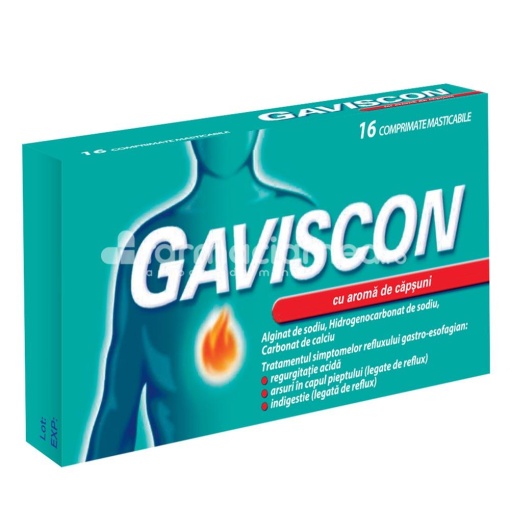 Gaviscon capsuni, 24 comprimate masticabile, Reckitt
