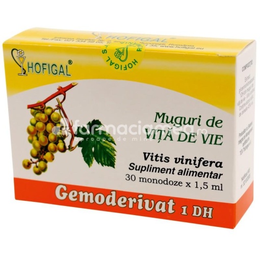 Muguri de vita de vie Gemoderivat, combate durerile articulare, 30 de monodoze, Hofigal