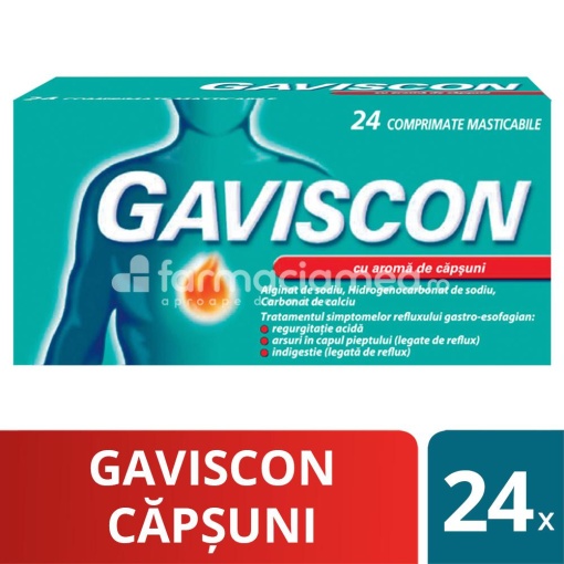 Gaviscon Capsuni x 24cpr mast Reckitt